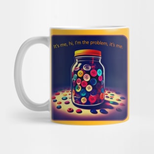 Button Shortage in Colour Mug